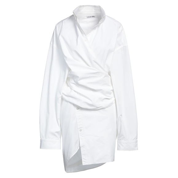 NWT Balenciaga White Poplin Wrap Shirt Dress / Top 38